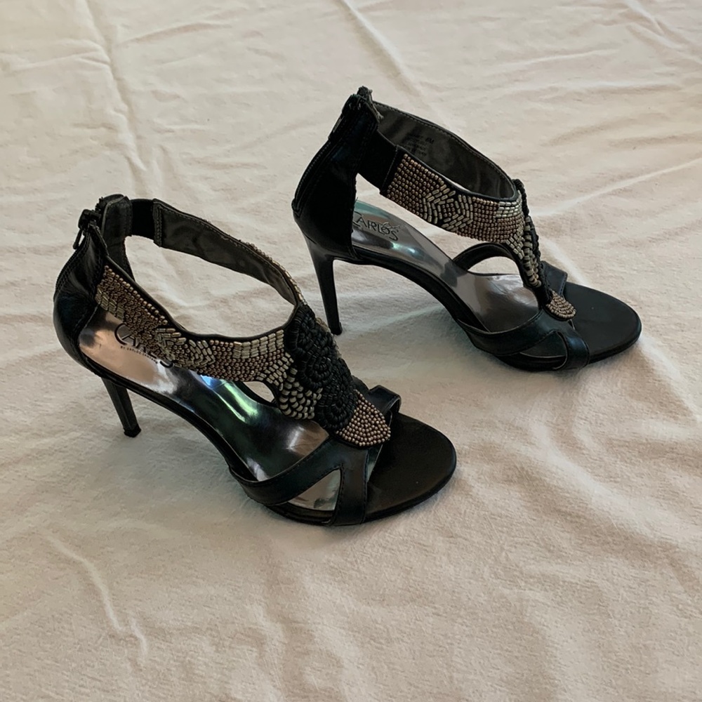 Carlos Santana beaded/riveted high heels